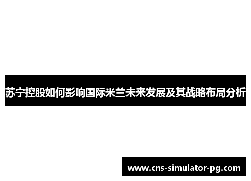 苏宁控股如何影响国际米兰未来发展及其战略布局分析
